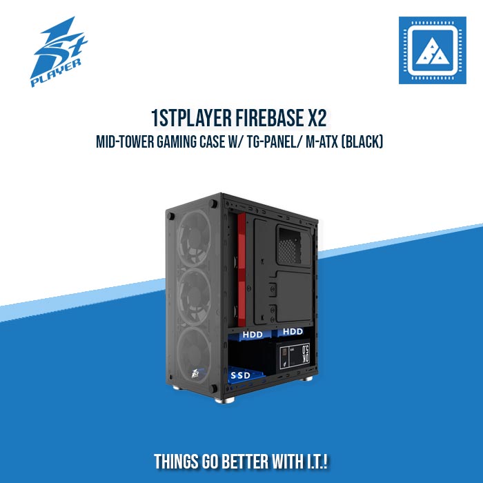 1STPLAYER FIREBASE X2 MID-TOWER GAMING CASE W/ TG-PANEL/ M-ATX (BLACK) 1STPLAYER FIREBASE X2 MID-TOWER GAMING CASE W/ TG-PANEL/ M-ATX (BLACK)